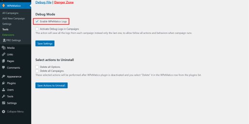 enable wpematico logs - WPeMatico